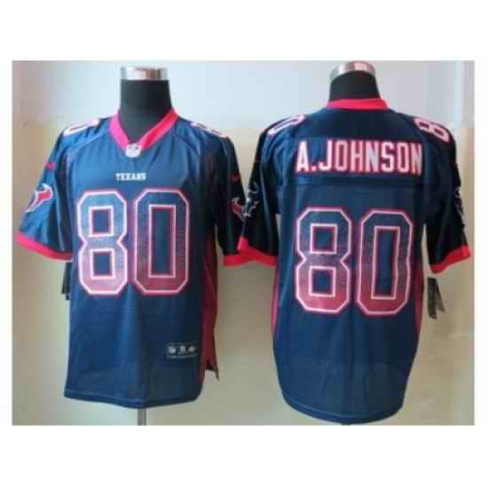 Nike Houston Texans 80 Andre Johnson Blue Drift Fashion Elite NFL Jerseys